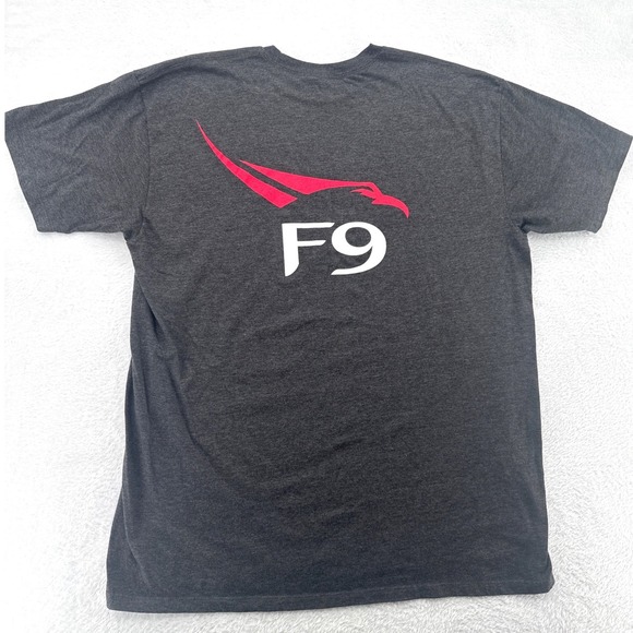 SpaceX F9 Mens T-Shirt XL Charcoal Grey Falcon 9 Graphic Logo Short Sleeve Tee